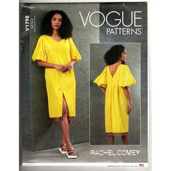 Vogue V1798 Misses 8 to 16 Rachel Comey Shift Dress UNCUT Sewing Pattern - Picture 1 of 2